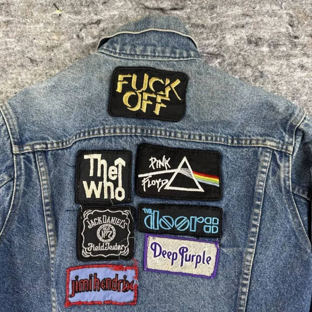 Vintage Levis Jacket Blue Denim Trucker Patch 71205 0217 Made USA Sz 36L WPL 423